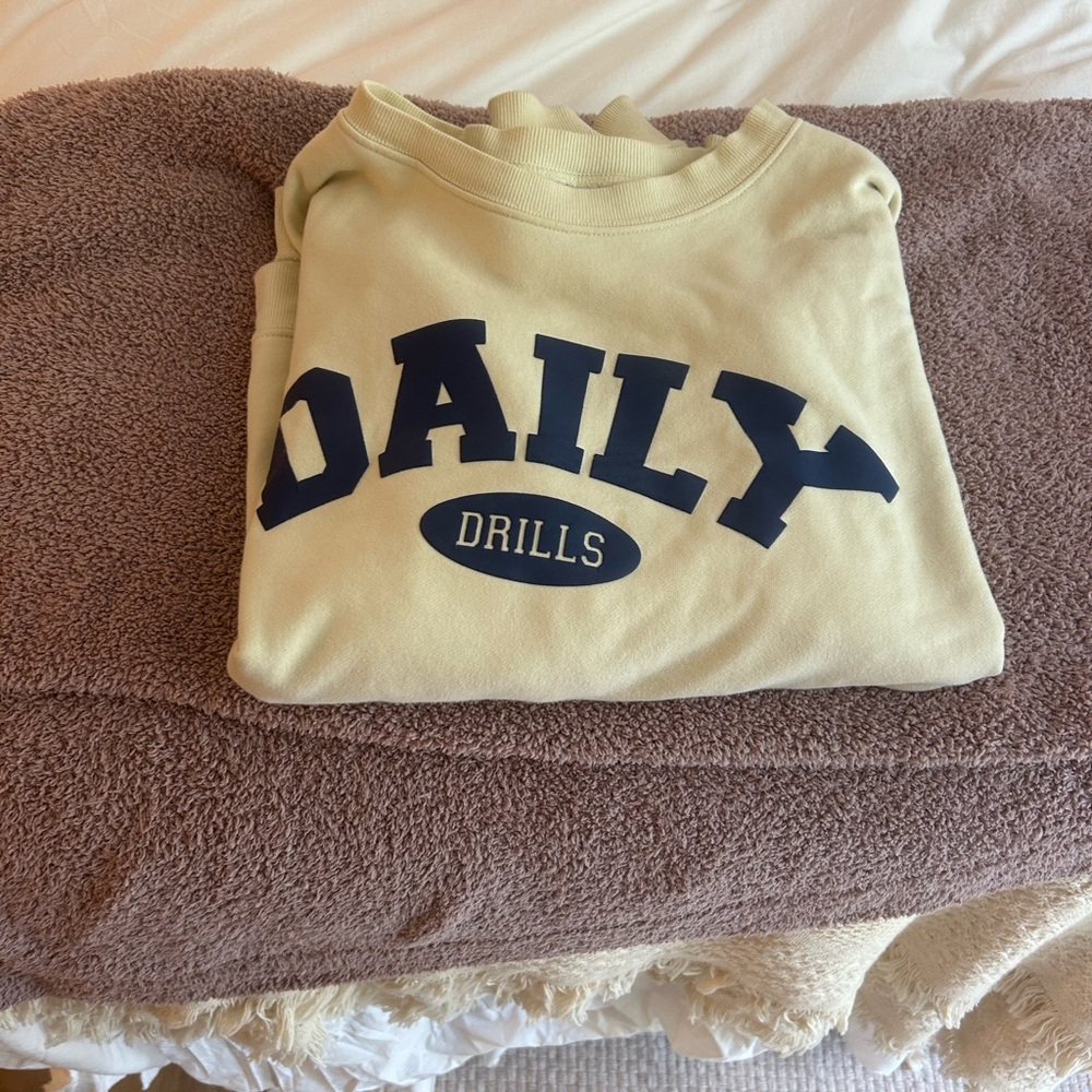 Daily Drills Cream and Navy Sweatshirt